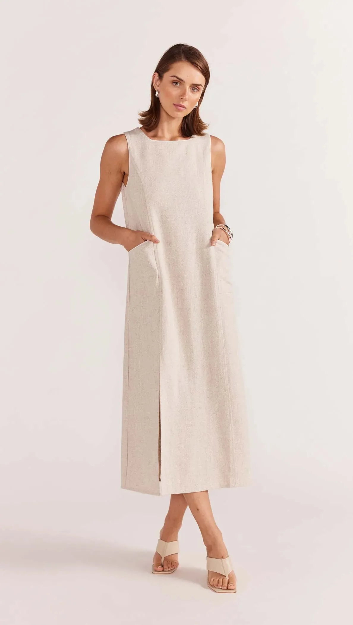 Alba Midi Dress - Natural Marle