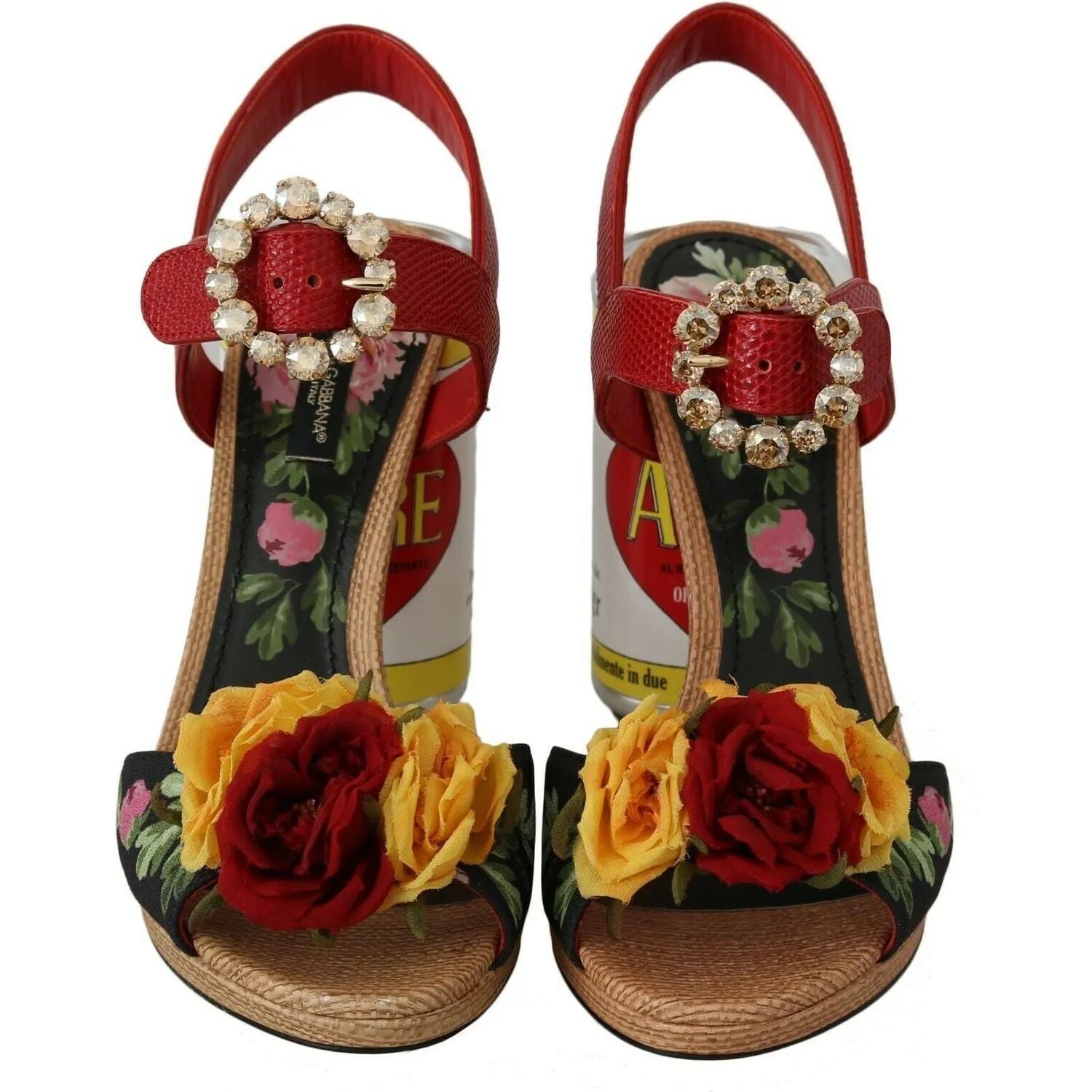 Dolce & Gabbana Multicolor Floral Crystal Embellished Sandals