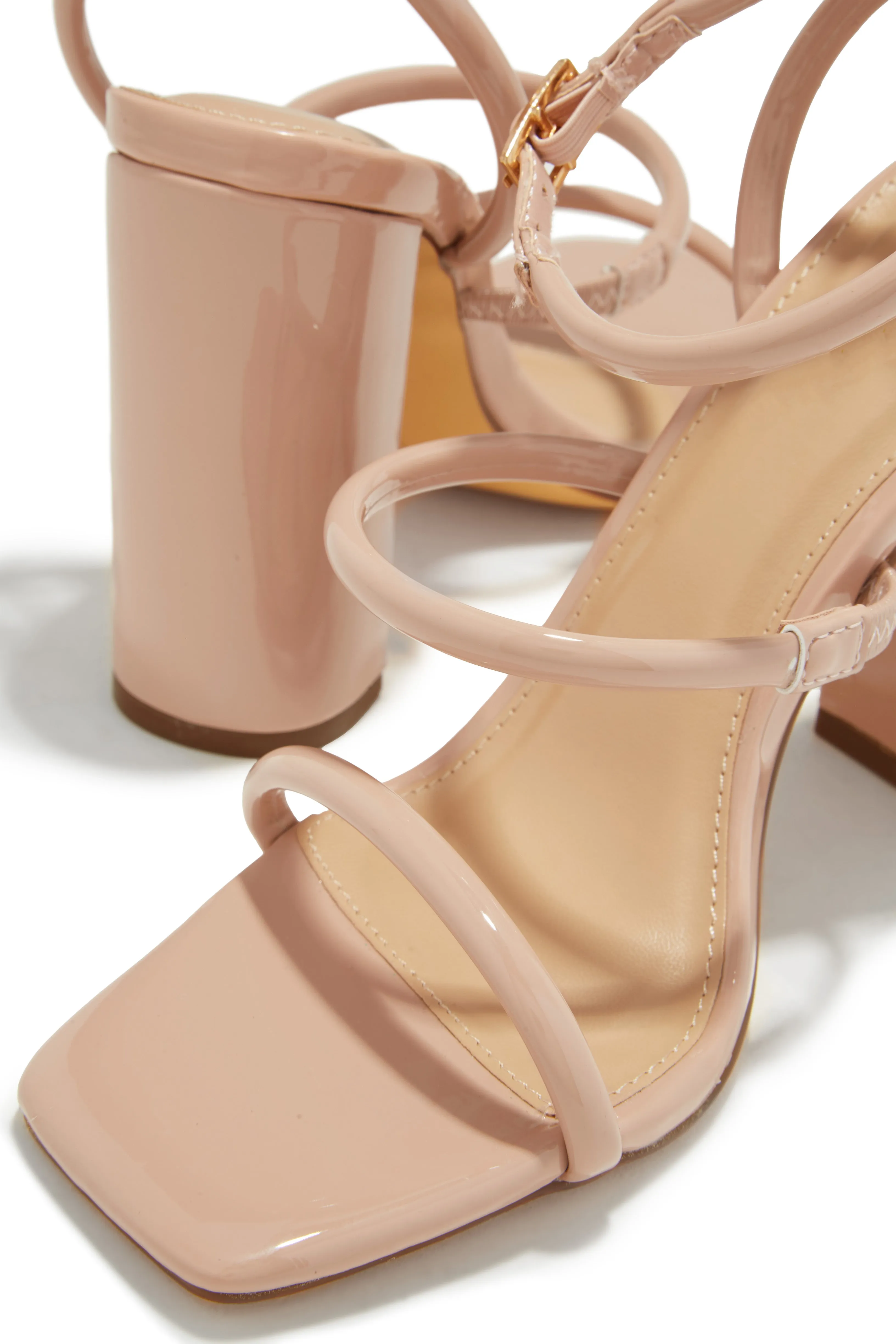 Emalia Block Heels - Nude