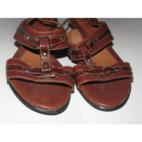 Eurosoft by Sofft Brown Leather with Gold Studs Sandals