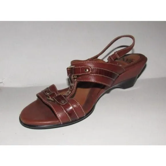Eurosoft by Sofft Brown Leather with Gold Studs Sandals