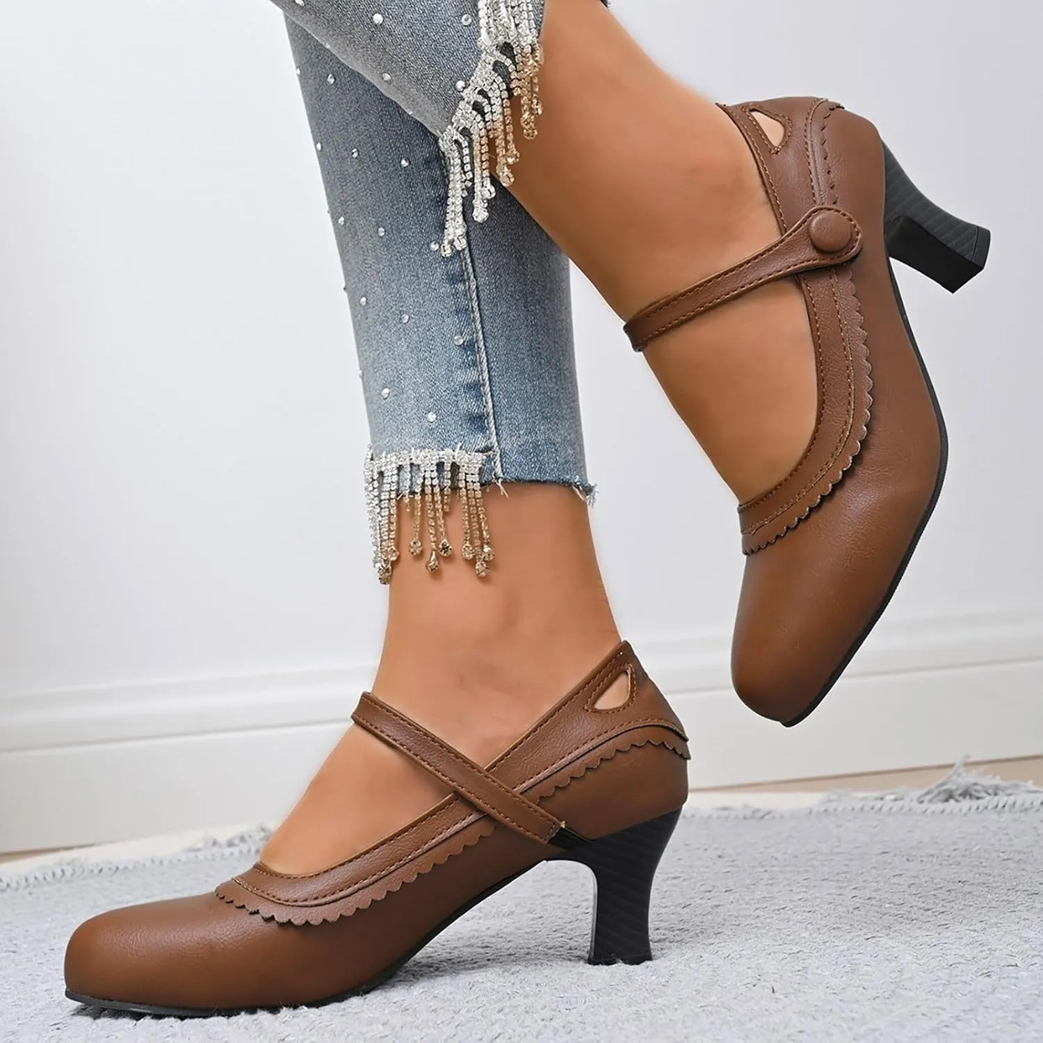 High Heels Closed Toe Heels Women's Stiletto Round Toe Dress Shoes Wedding Prom Platform Sandals for Women Wedding Wide Width Walking Dress Shoes for Party Casual Beach Vacation
