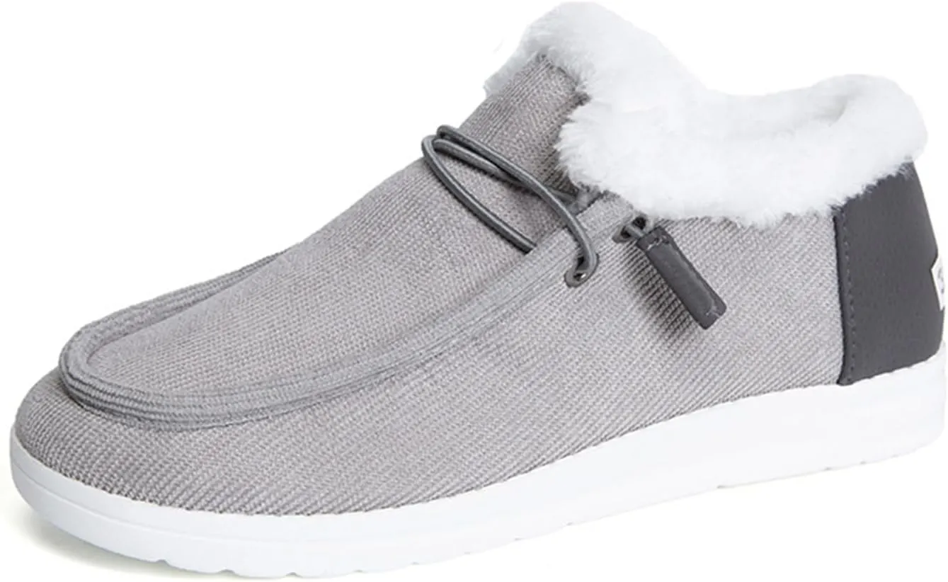 Ladmiple Boots For Women Ankle Booties Winter Snow Boots Slip on Insulated Fur Lined Cold Weather Warm Outdoor Walking Shoes