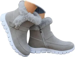 Lausiuoe Boots For Women Ankle Booties Warm Snow Winter Boots Casual Fashion Trendy Comfort Slip On Fur Lined Loafers Shoes