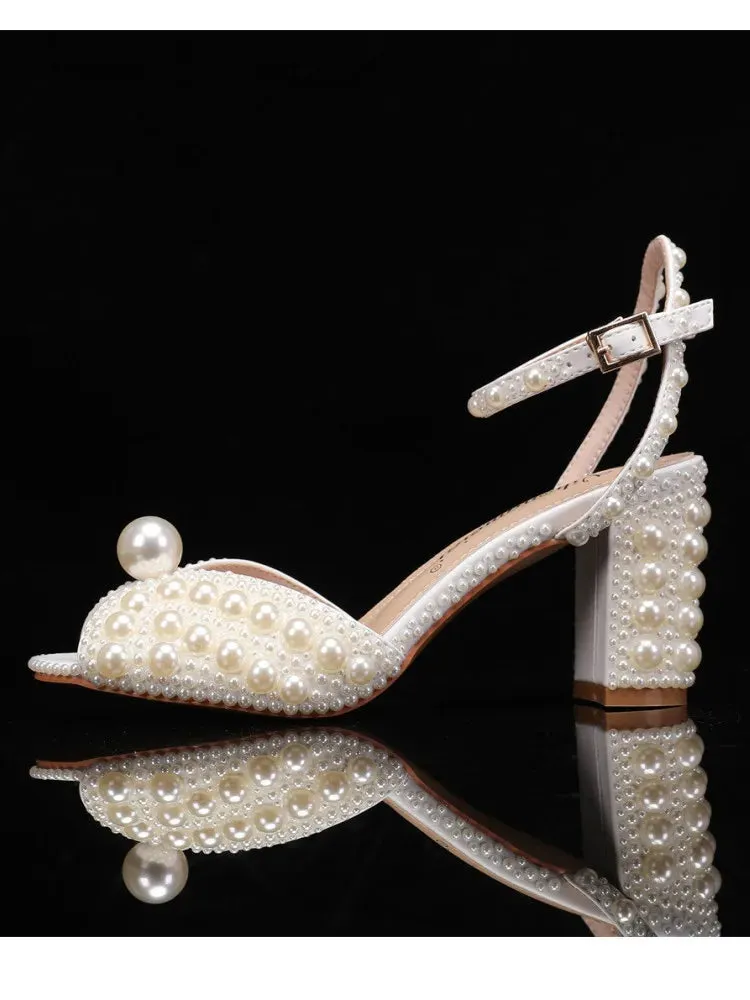 Pearl Strap Platform Heels
