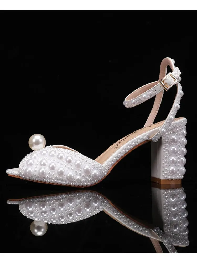 Pearl Strap Platform Heels