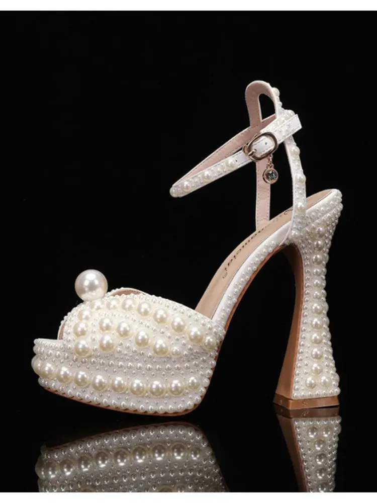 Pearl Strap Platform Heels