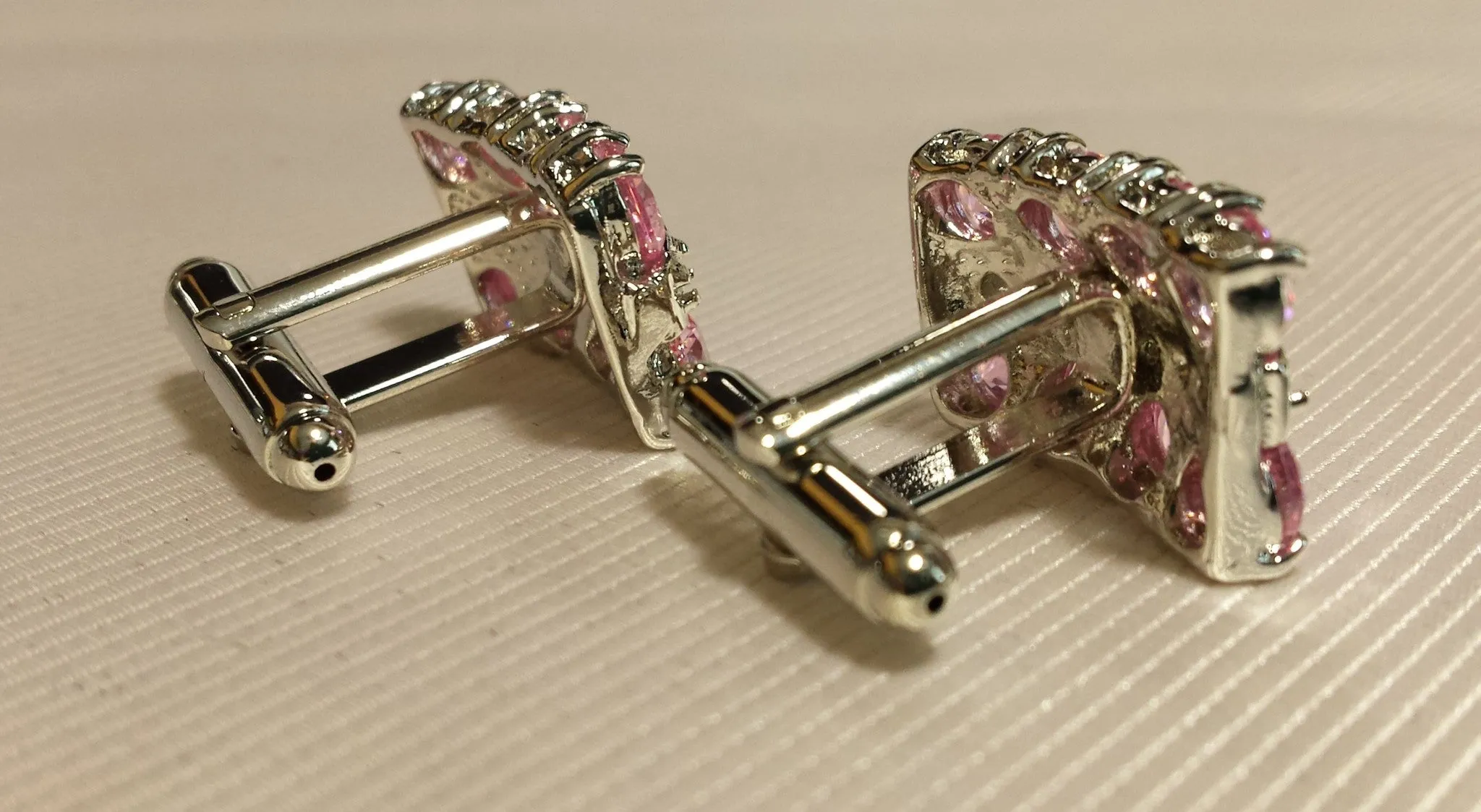 Pink Crystal Cufflinks