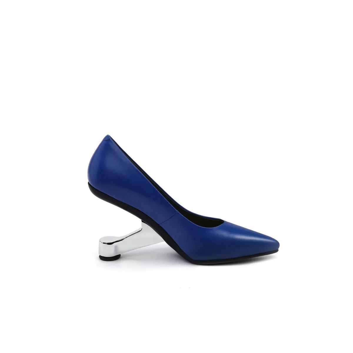 Sleek Pointed Toe Glass Heel Pumps