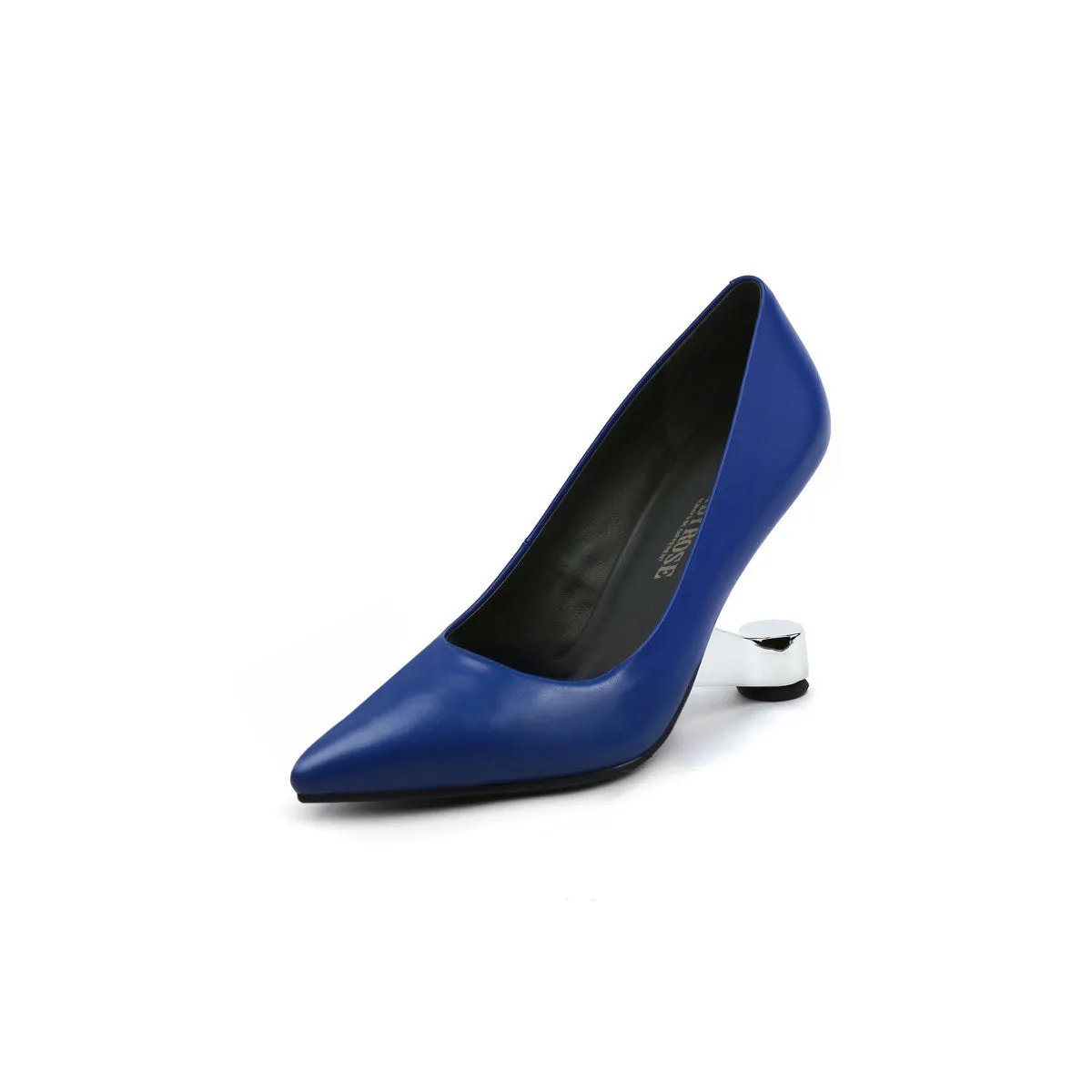 Sleek Pointed Toe Glass Heel Pumps