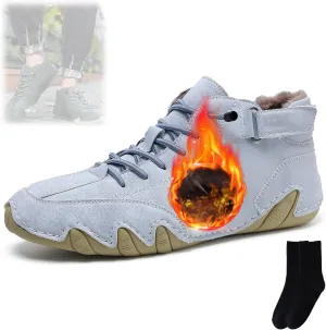 Vogany Shoes Orthopedic Sneakers for Men Women, Winter Fleece Warm Snow Boots,Outdoor Flat Waterproof Walking Shoes
