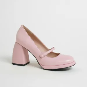 Willah Chunky Heel Genuine Leather Mary Janes