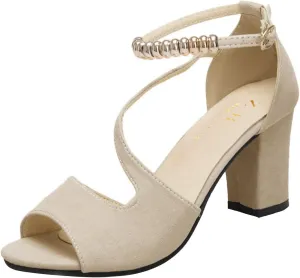 Women Mid Chunky Block Heel Sandals Summer Two Strap Slip on Heels Slide Sandals for Party Sandals Women Wide Width Fish Mouth High Heel Sandal Slip On Beach Vacation Travel Working Shoes
