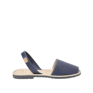 Women Plain Open Toe Menorcan Sandal In Leather - Madona 1056 Tuscany
