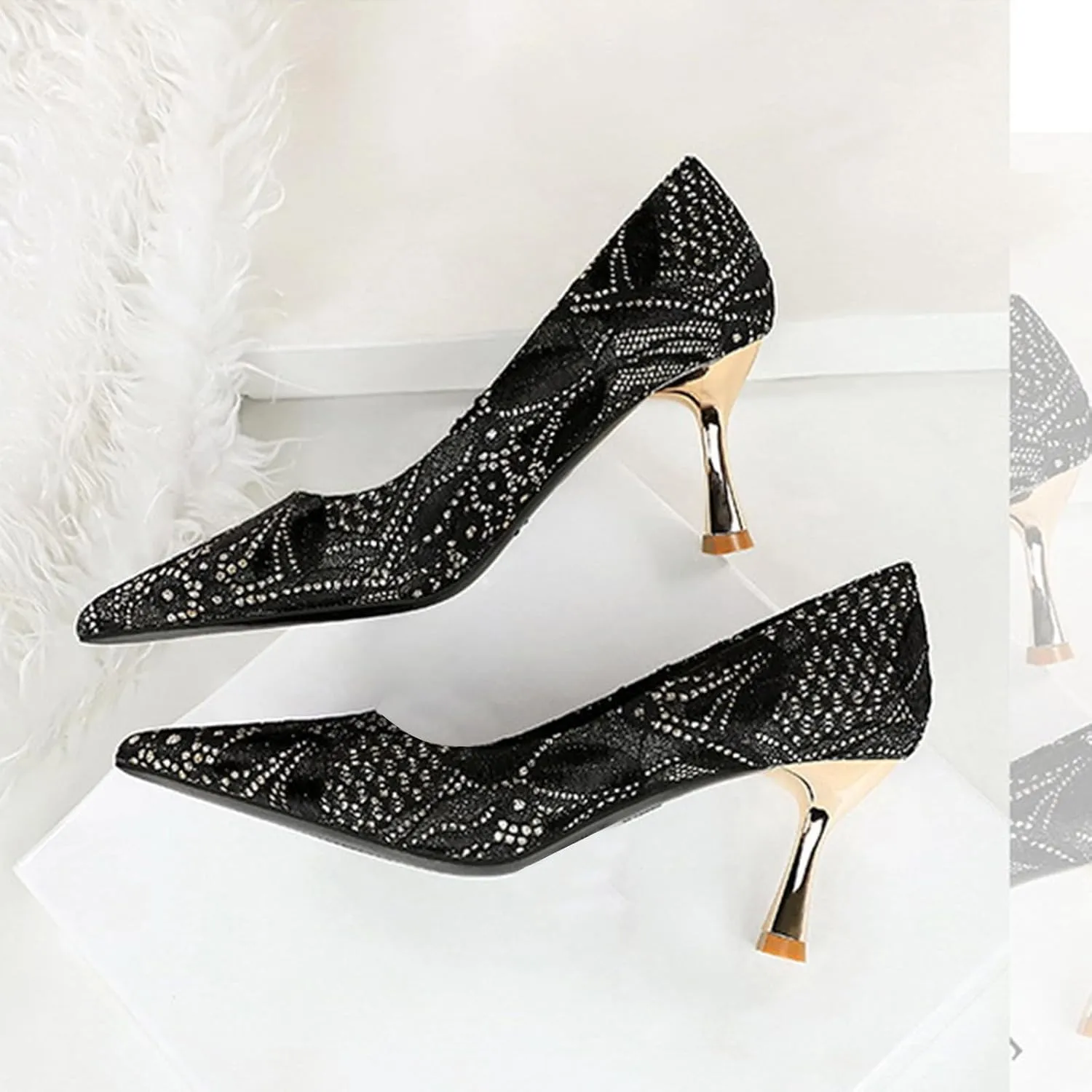 Women Sandal Stiletto Heel Close Pointed Toe Sandal Summer Slip On Wedding Party Work Pumps Comfort Casual Shoes