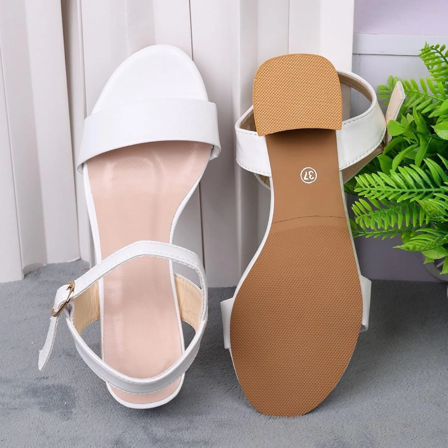 Women's Chunky Block Heels Sandals 2025 Classic Open Toe One Strap Solid Color Casual Sandals Lightweight Fashionable Comfortable Spring Summer Adjustable Ankle Strap Wide Available Shoes